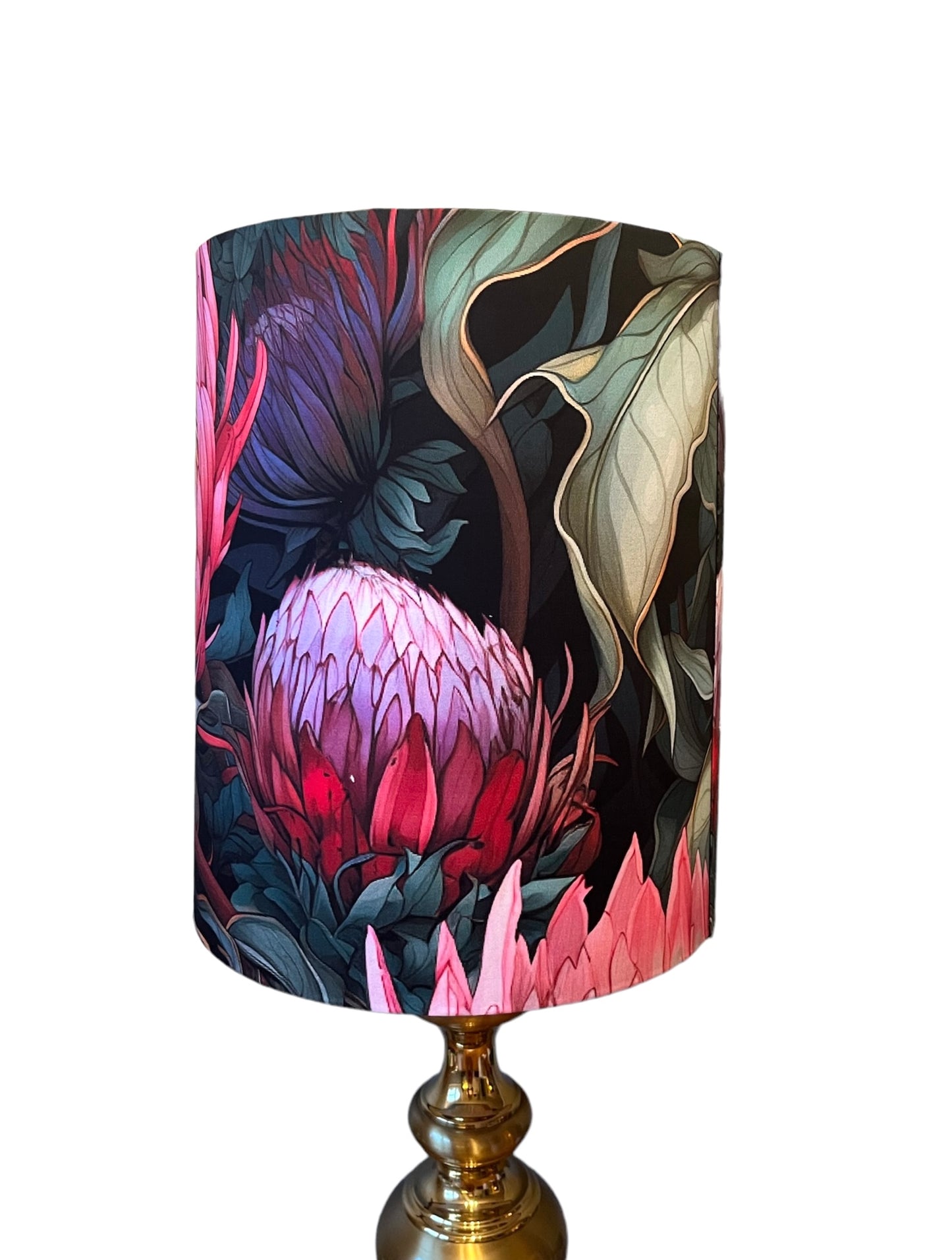 Colorful protea lampshade