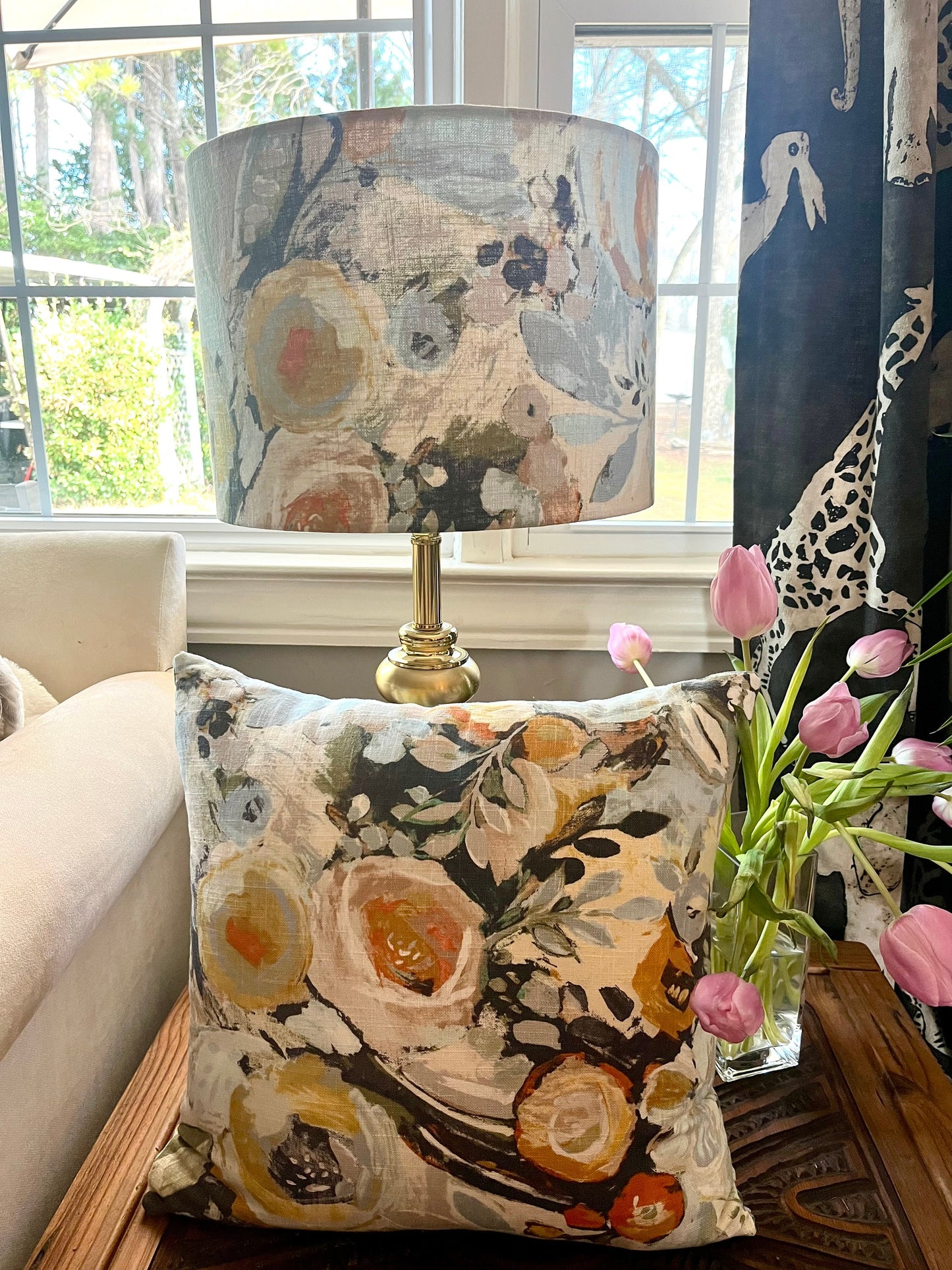 Abstract Floral Lampshade