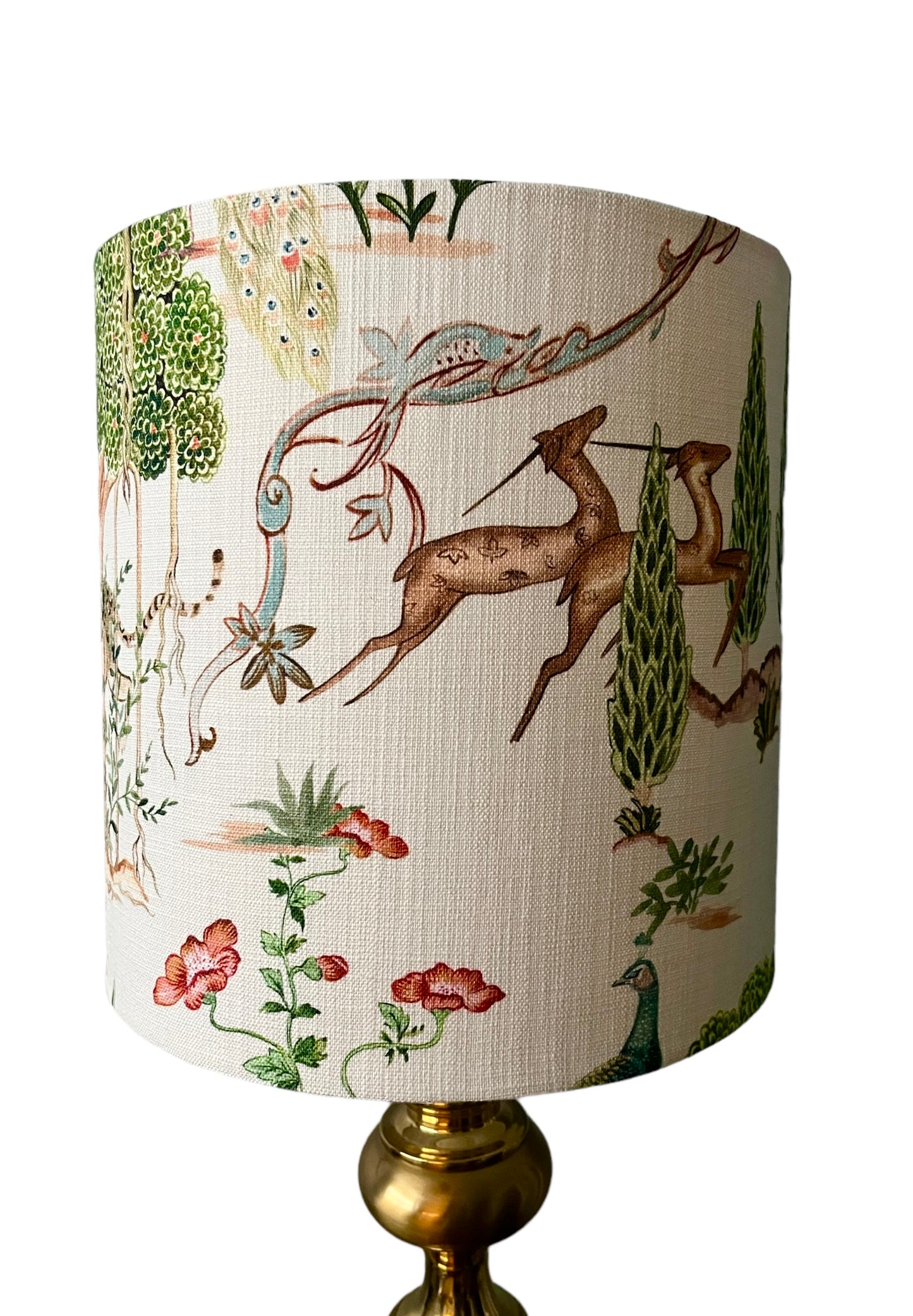 Leopard and deer lampshade