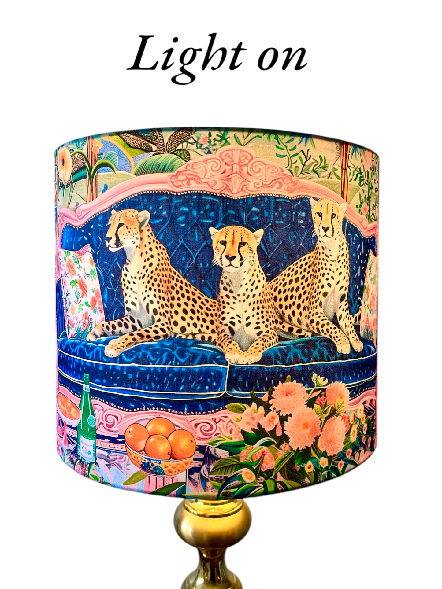 Cheetahs on sofa lampshade