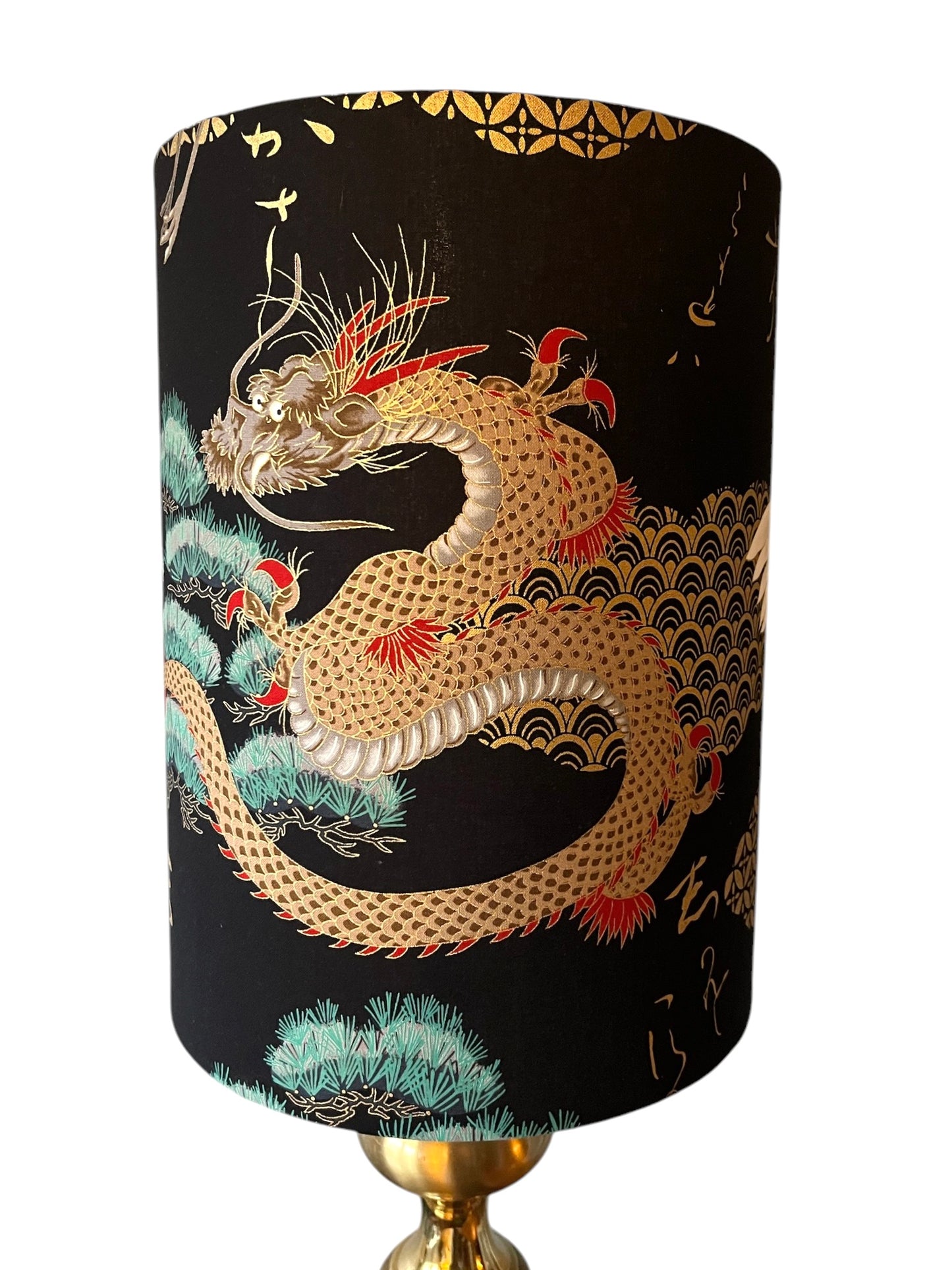 Dragon and crane lampshade