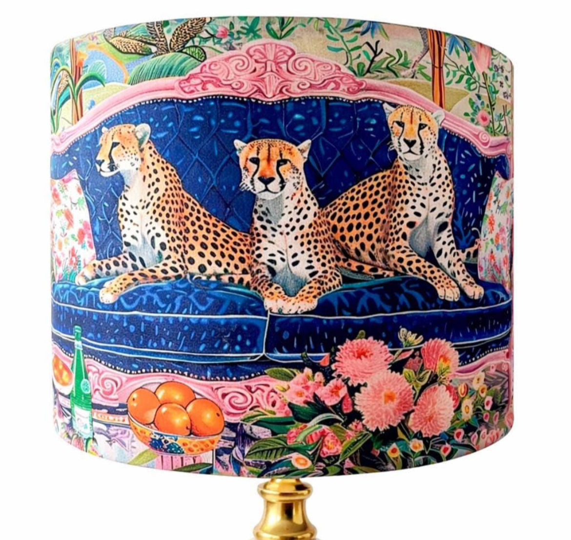 Cheetahs on sofa lampshade