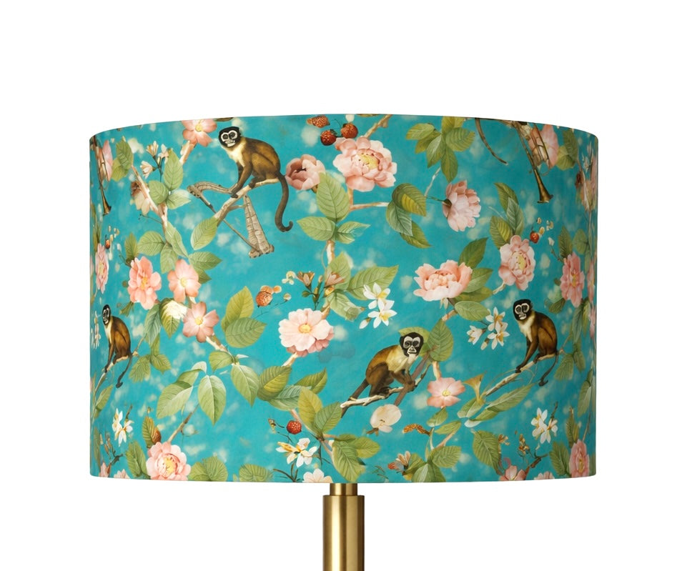 Monkey lampshade- turquoise