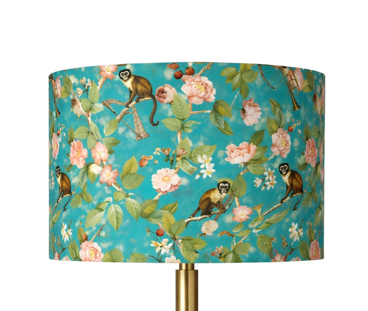 Monkey lampshade- turquoise