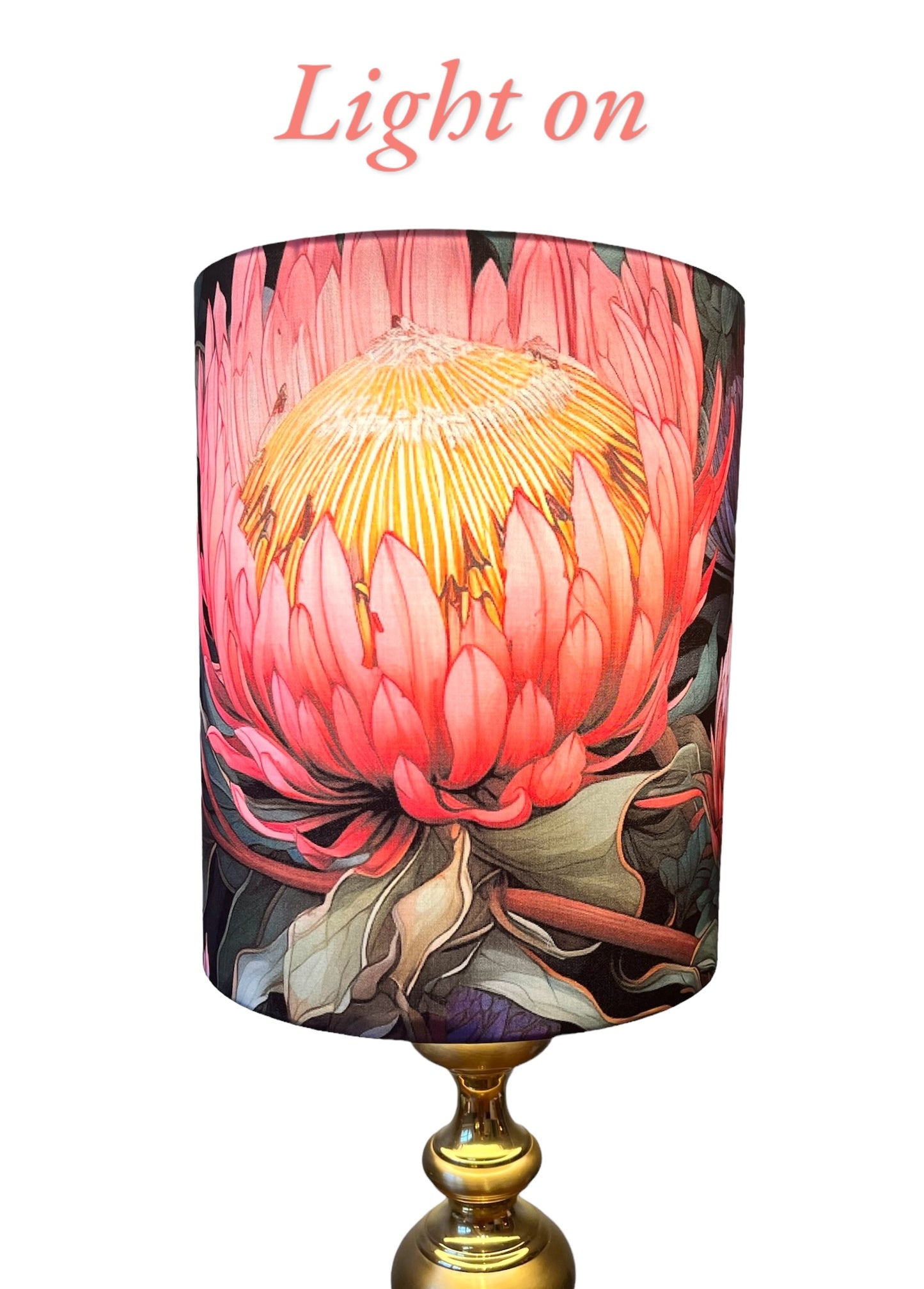Colorful protea lampshade
