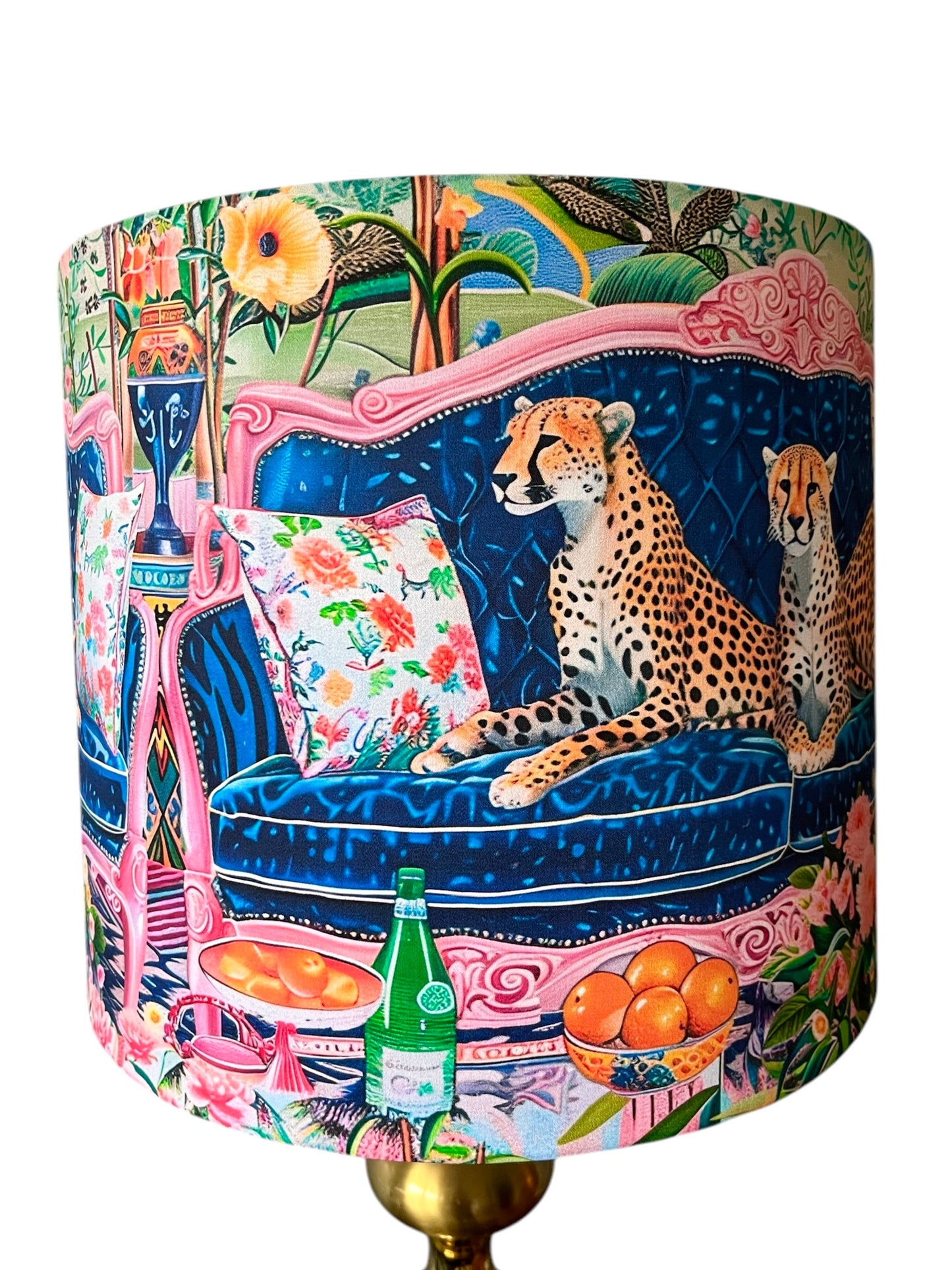 Cheetahs on sofa lampshade