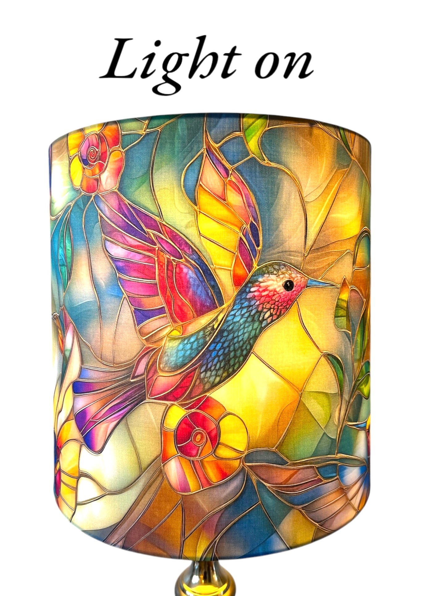 Stained glass Hummingbird lampshade