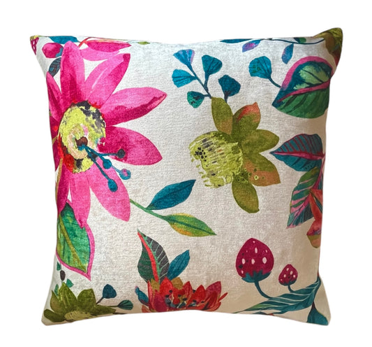 Bright floral accent pillow