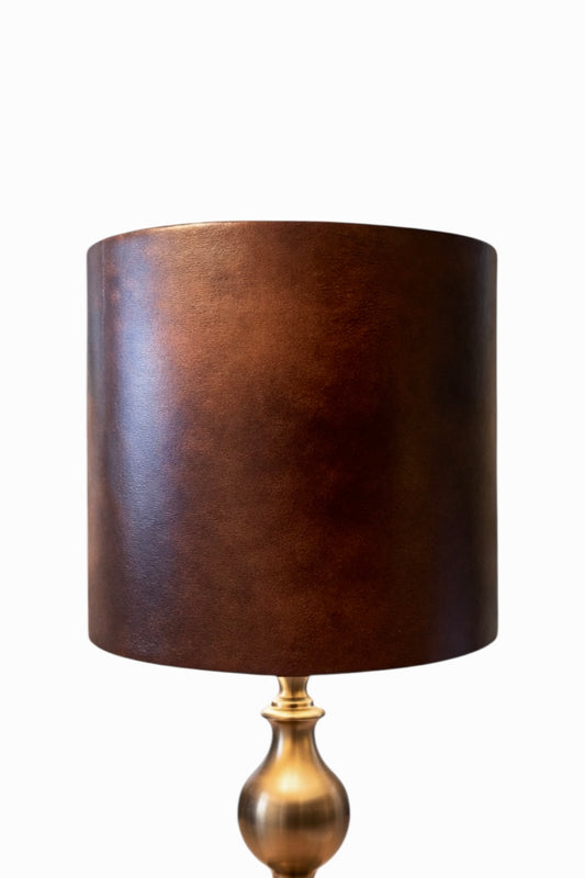 Faux Leather Lampshade-deep brown