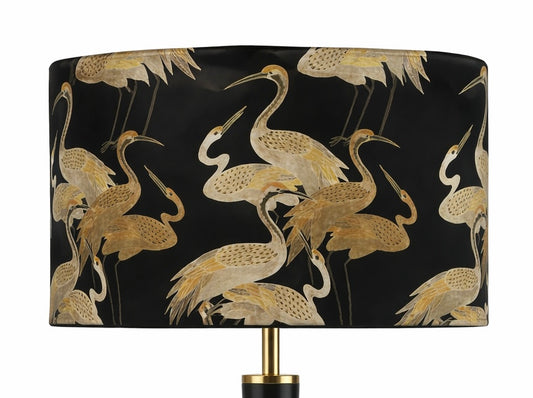Black and gold crane lampshade
