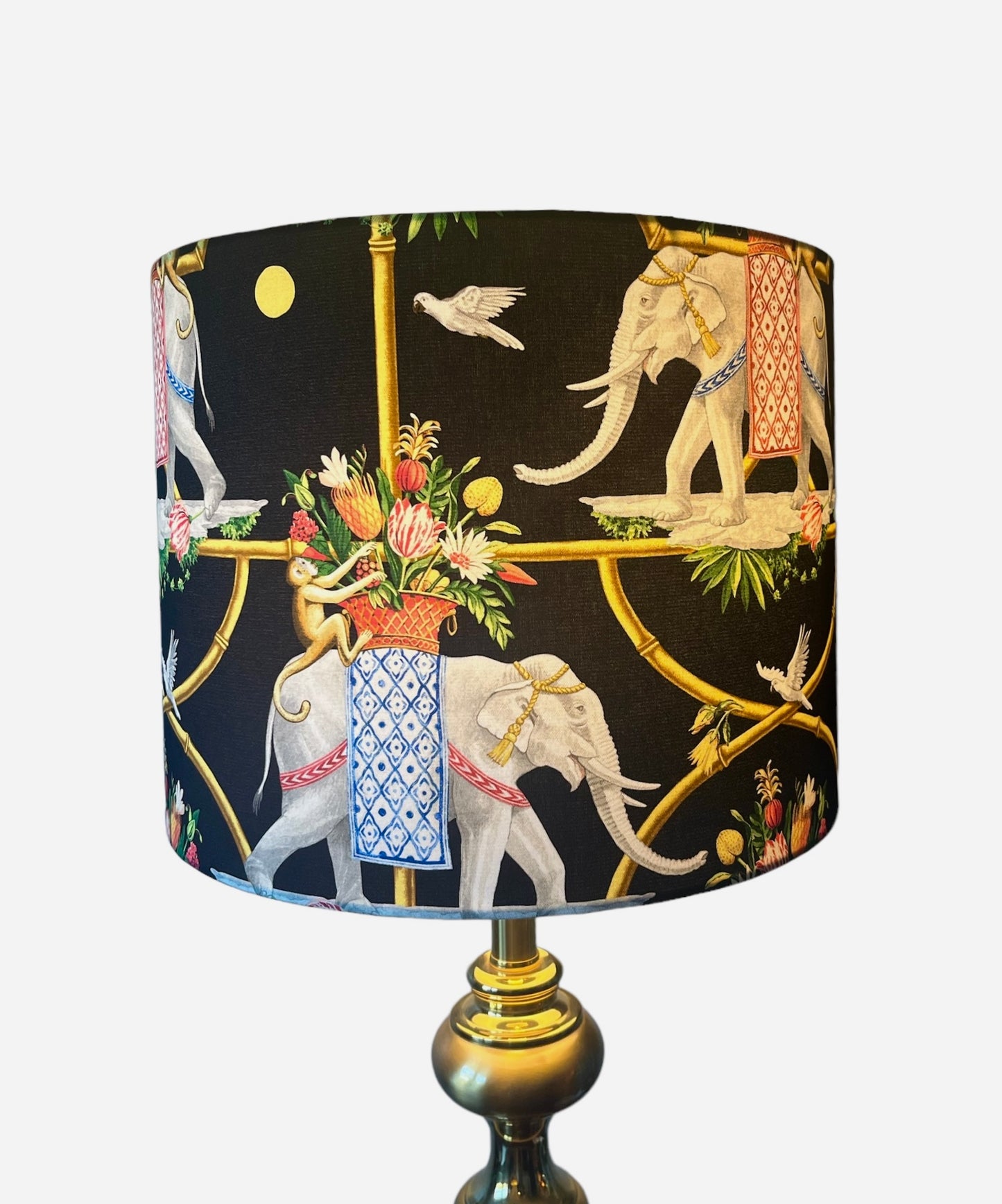 Elephant and Monkey Lampshade- Black