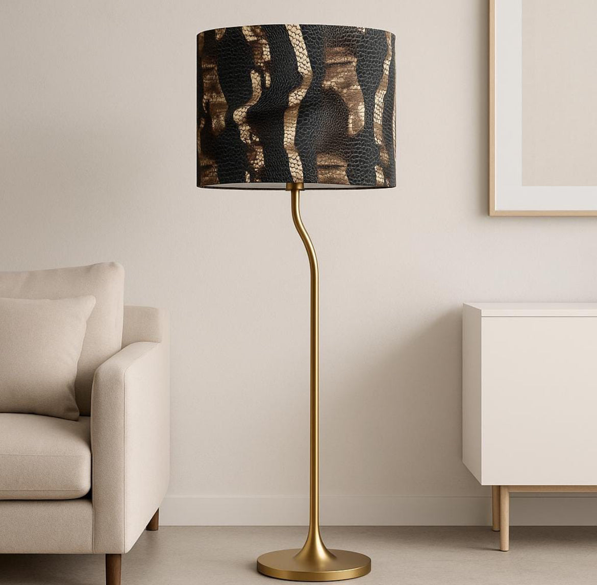 Snake print lampshade