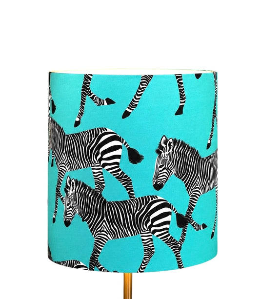 Zebra lampshade- turquoise