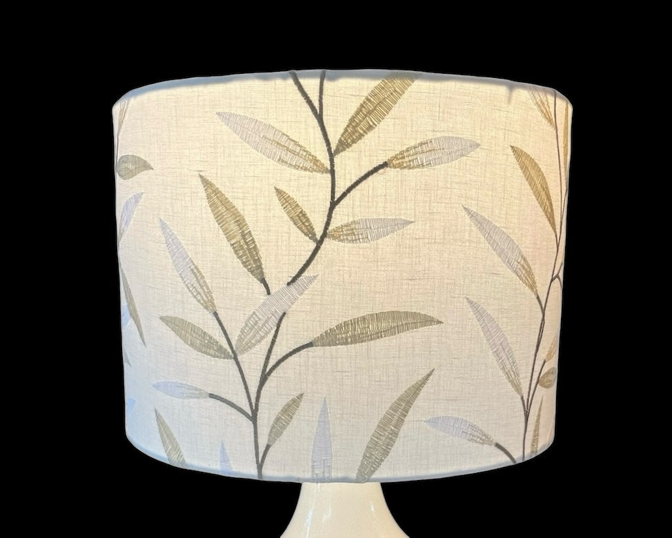 Embroidered leaf lampshade
