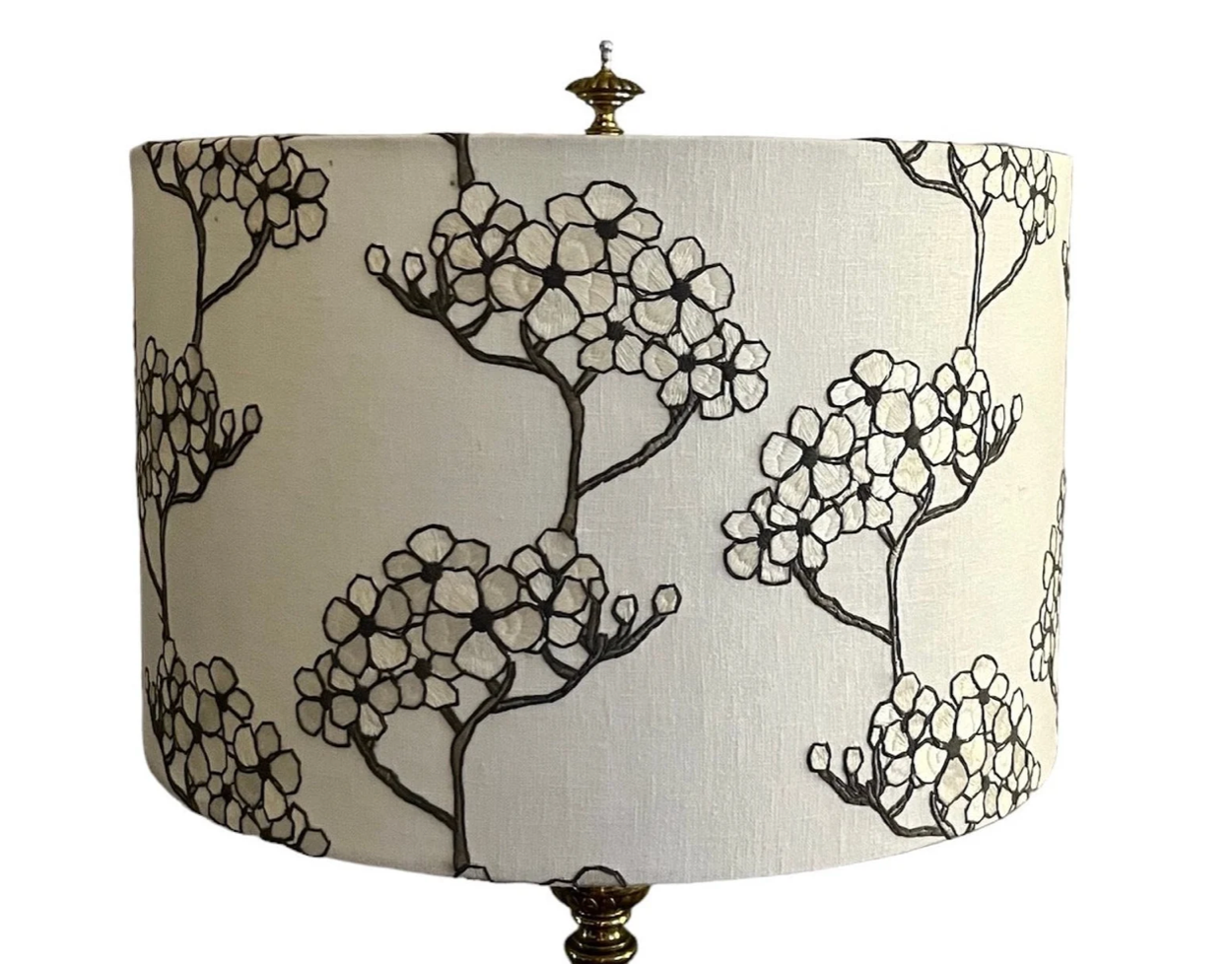 Embroidered floral lampshade