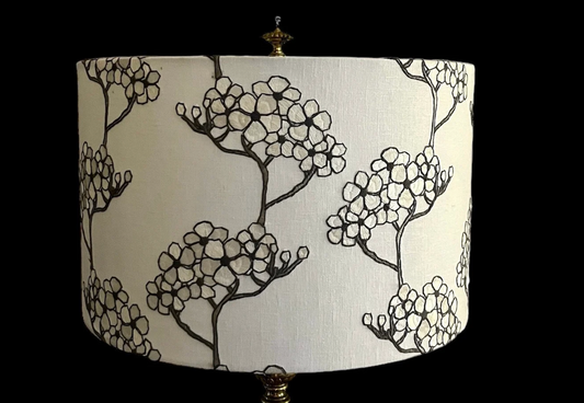 Embroidered floral lampshade