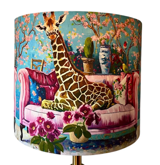 Giraffe on chaise lampshade