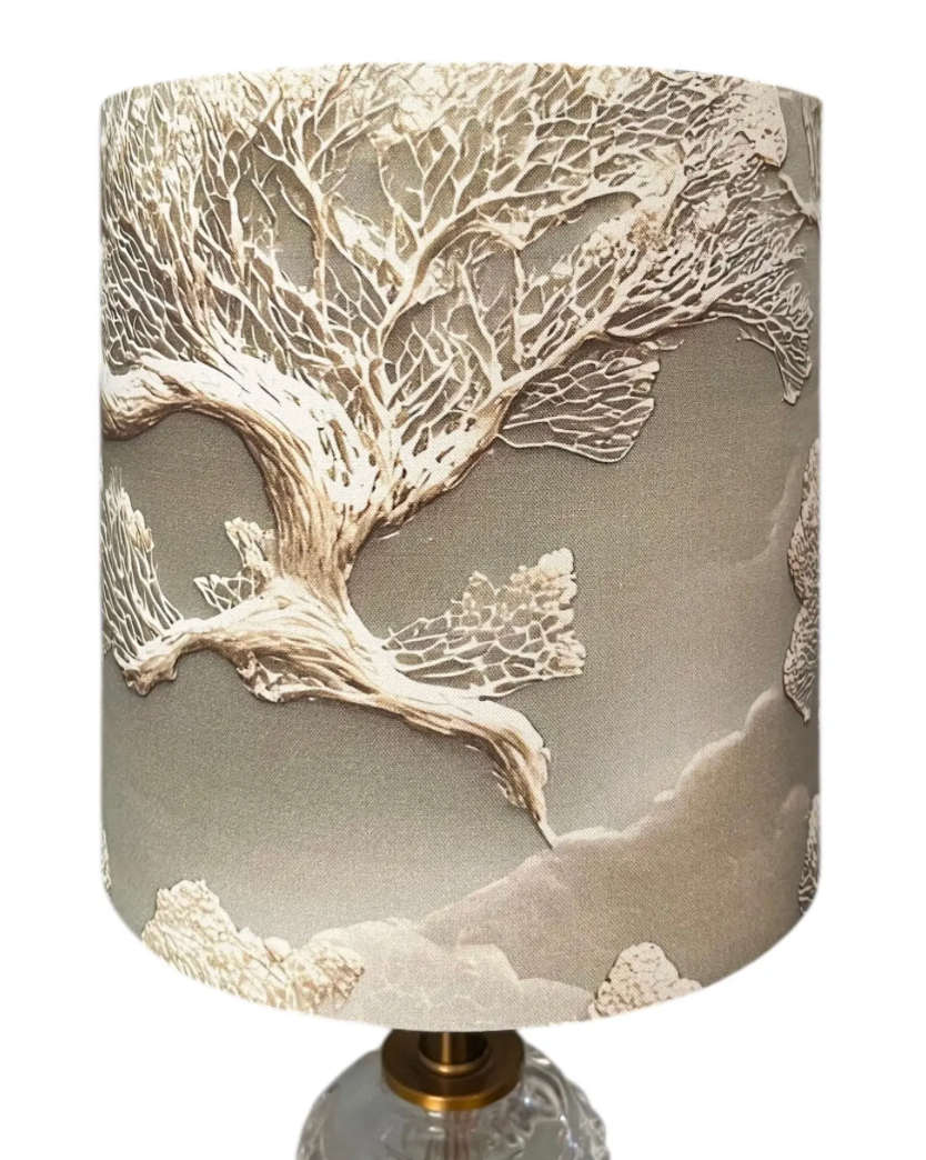 Sage green coral lampshade