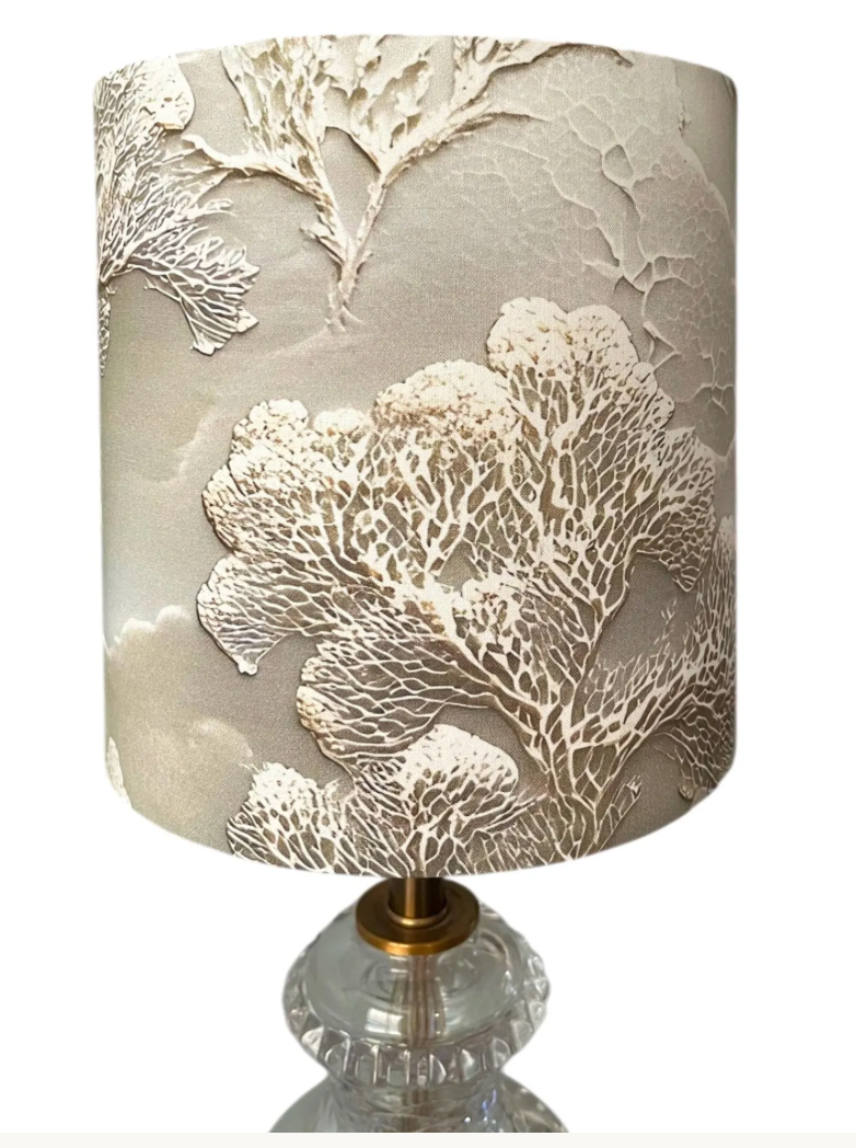 Sage green coral lampshade