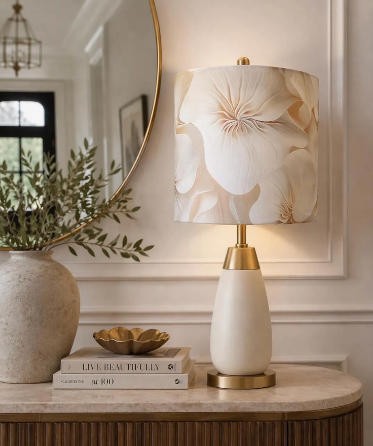 Ivory bloom lampshade