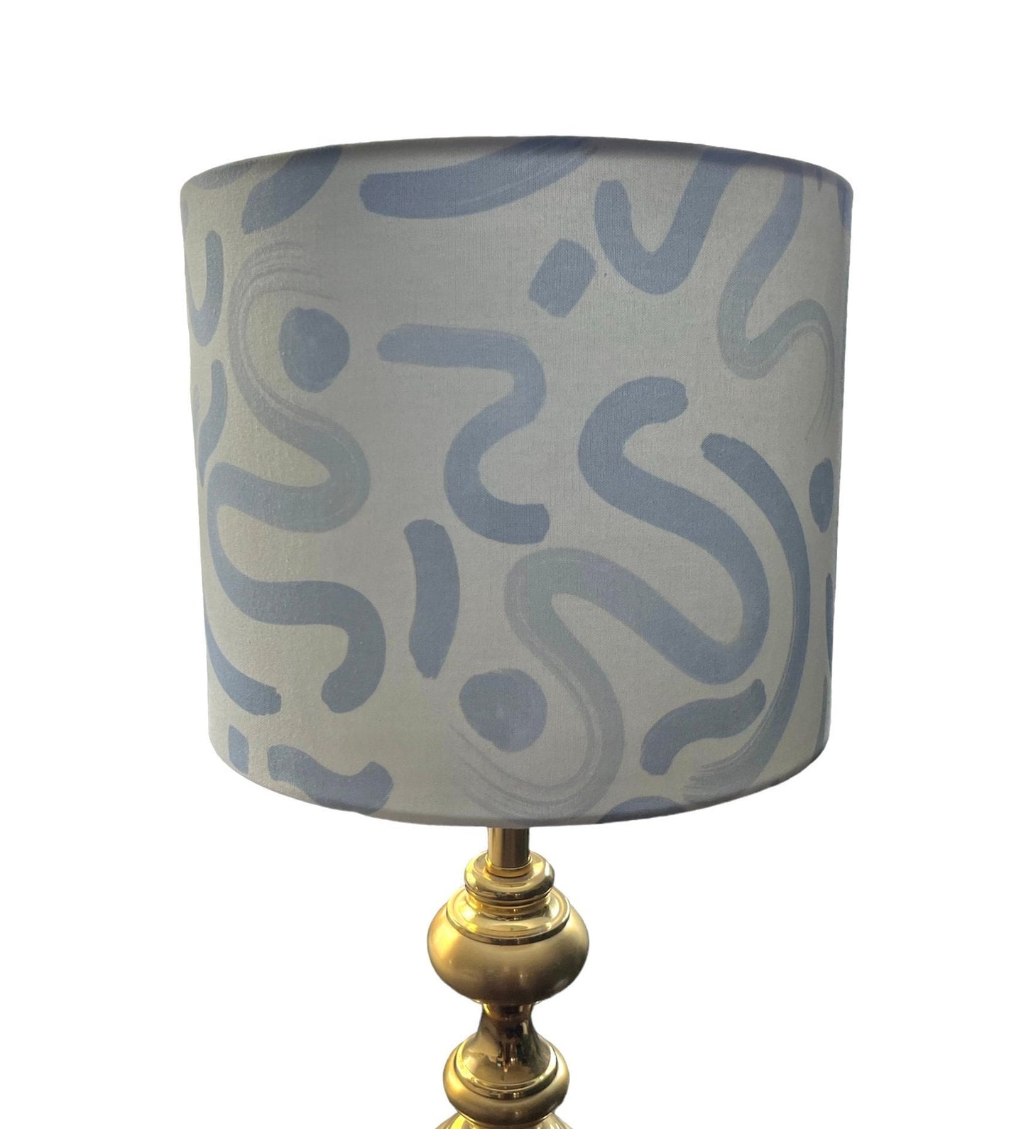 Blue Squiggle Lampshade