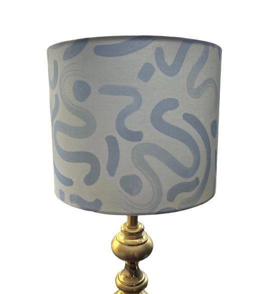 Blue Squiggle Lampshade