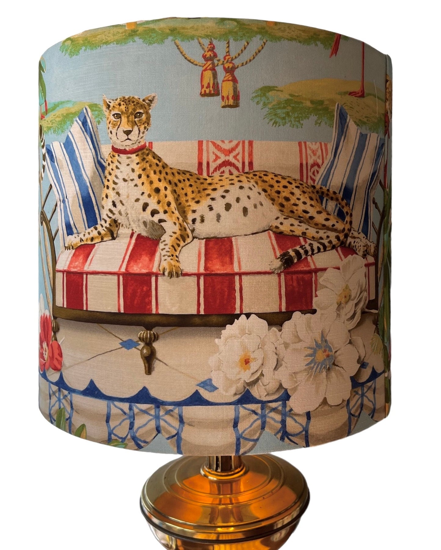Cheetah and Flamingo Lampshade