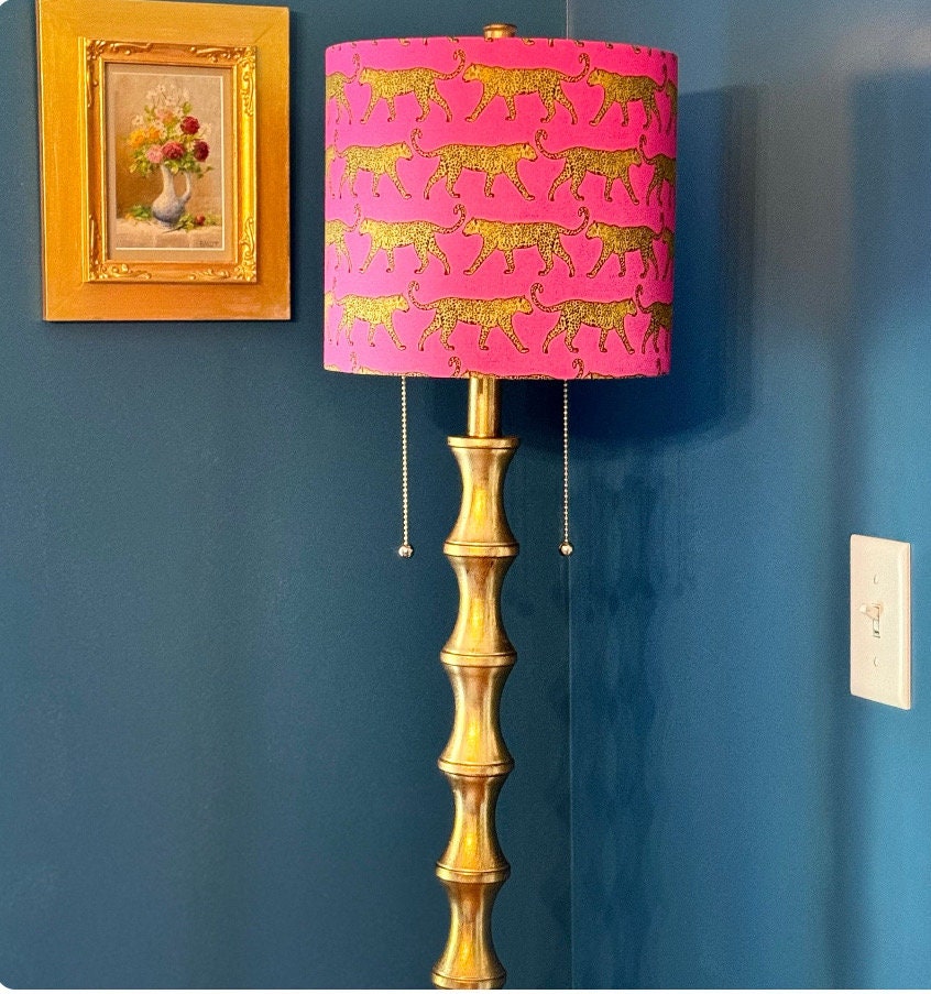 Pink Leopard Lampshade